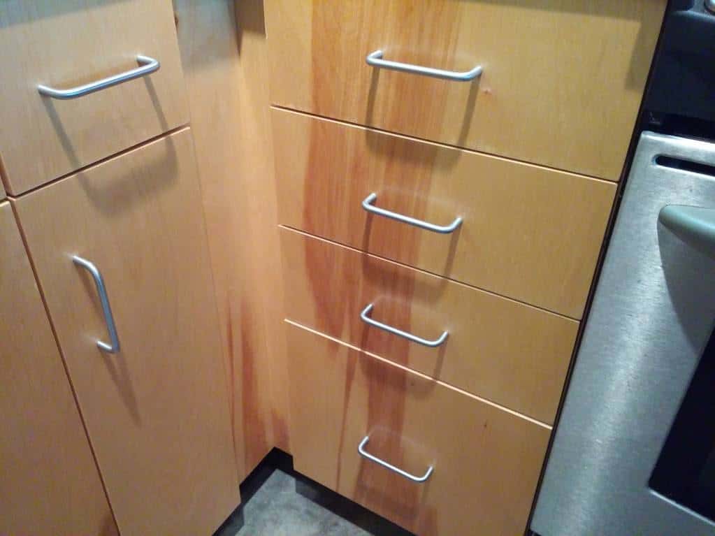 kitchen cabinets after refinishing photo