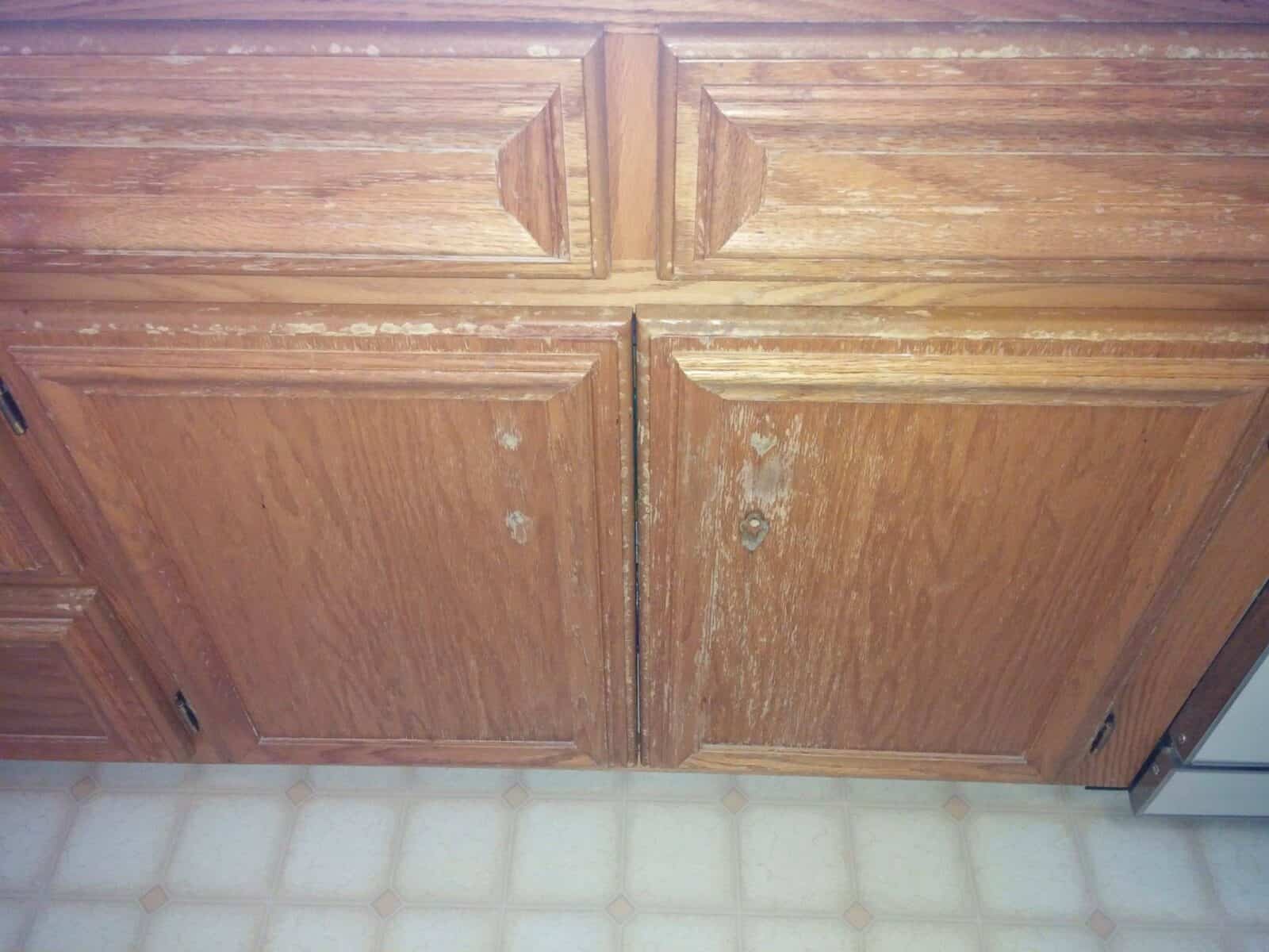cabinets before refinishing photo